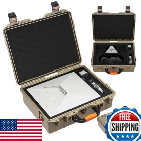 Rvmarinepat B0fvffqdx5 Starlink Mini Hard Case Khaki Waterproof Shockproof Travel Bag For