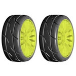 New Grp 1:8 Gt T03 Revo Xm4 Soft Medium Tires With 20 Spoked Yellow Wheel (2). Fixed Price $28.99.