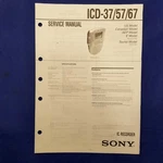Sony Icd-37 Icd-57 Icd-67 Service Manual Original Paper Oem Repair Guide - Usa. Fixed Price $29.95.