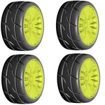New Grp Gty03-xm4 1/8 Gt T03 Revo Xm2 Softmedium Mounted Tires (4) Yellow. Fixed Price $58.00.